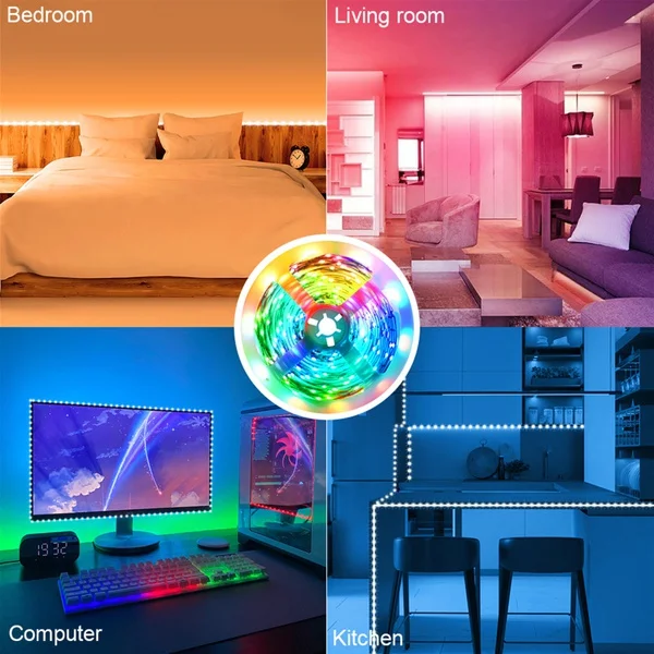 USB Powered LED Strip Light TV Backlighting Home Theater Lighting For TV Computer Screen Television With Remote Control 0.5-2m