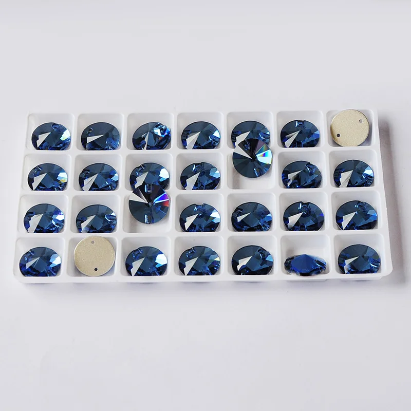 Kristall-Strass, bunt, 8mm-20mm, Rivoli, rund, zum Aufnähen, Glas-Strass für Taschen, Gymnastikbekleidung, Schuhe, Kleiderdekoration – Detail 3