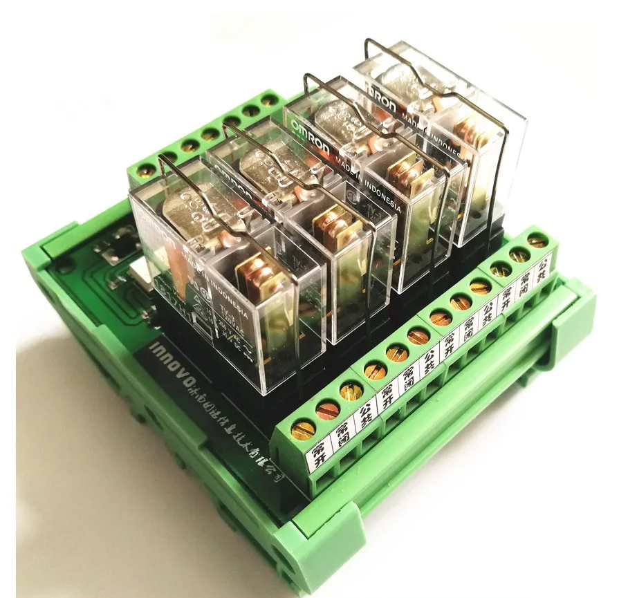 

4-channel relay driver module PLC MCU isolation amplifier board Coil voltage 12V 24V Trigger signal 3.3V 5V 12V 24V