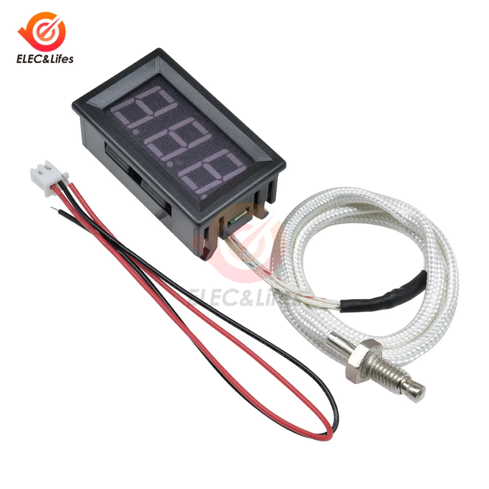 Industrial High Temperature K-Type M6 Thermocouple Thermometer 12V Digital temperature meter tester -30~800 Degree thermograph