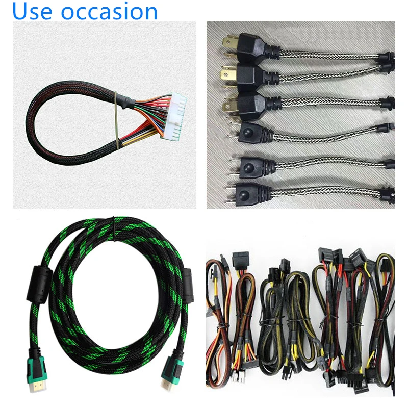 1 meter Nylon braided mesh tube Shock absorber tube Black snakeskin net Wire telescopic sleeve Netted tube retaining tube