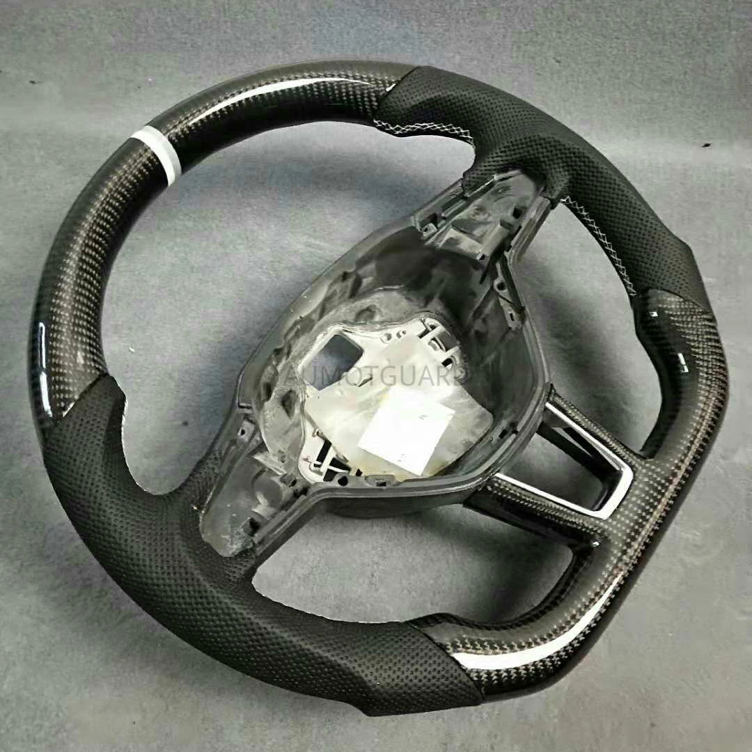 Flat Racing Sport Carbon Fiber Steering Wheel For Skoda Octavia A7 MK3 5E RS VRS Superb B8 Scala Karoq Kodiaq