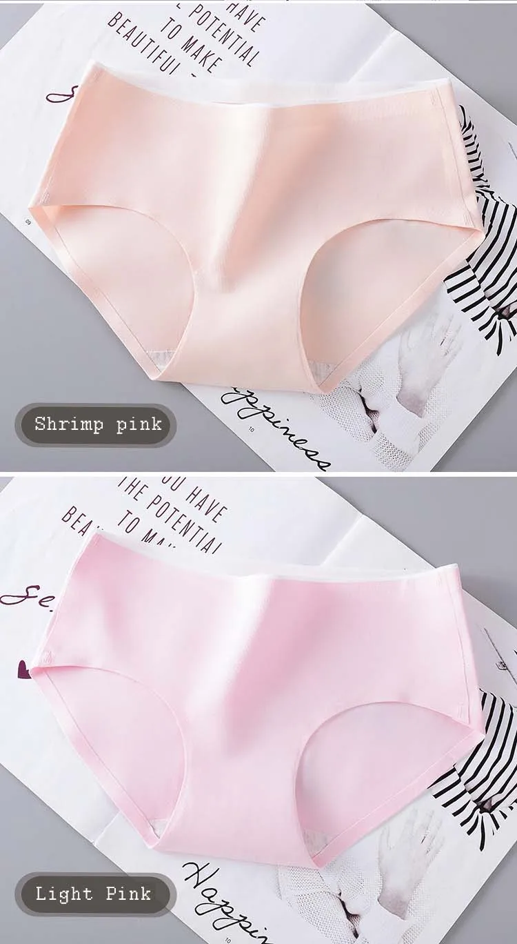 2021 Solid Panties New Leakproof  Antibacterial Cotton Briefs SexyPink Cute Girls Underwear for Women Large size shorts