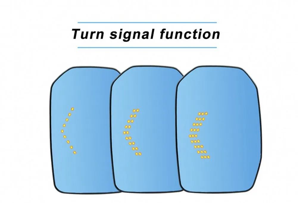 2pcs  Heated w/Turn Signal Anti-Dizziness Side View Mirror Blue Glasses For 2020 Toyota Hiace 300 Type 6