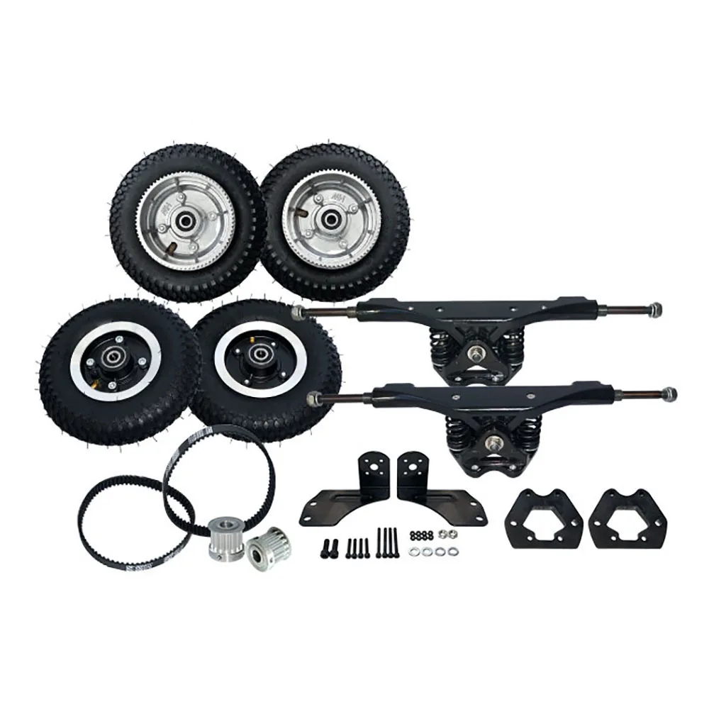 In Stock! Front and Backside Truck + 8inch Front and Back Wheel + 16T 10mm 5M Motor Pulley +HTD395-5M Belt DIY Mountainboard