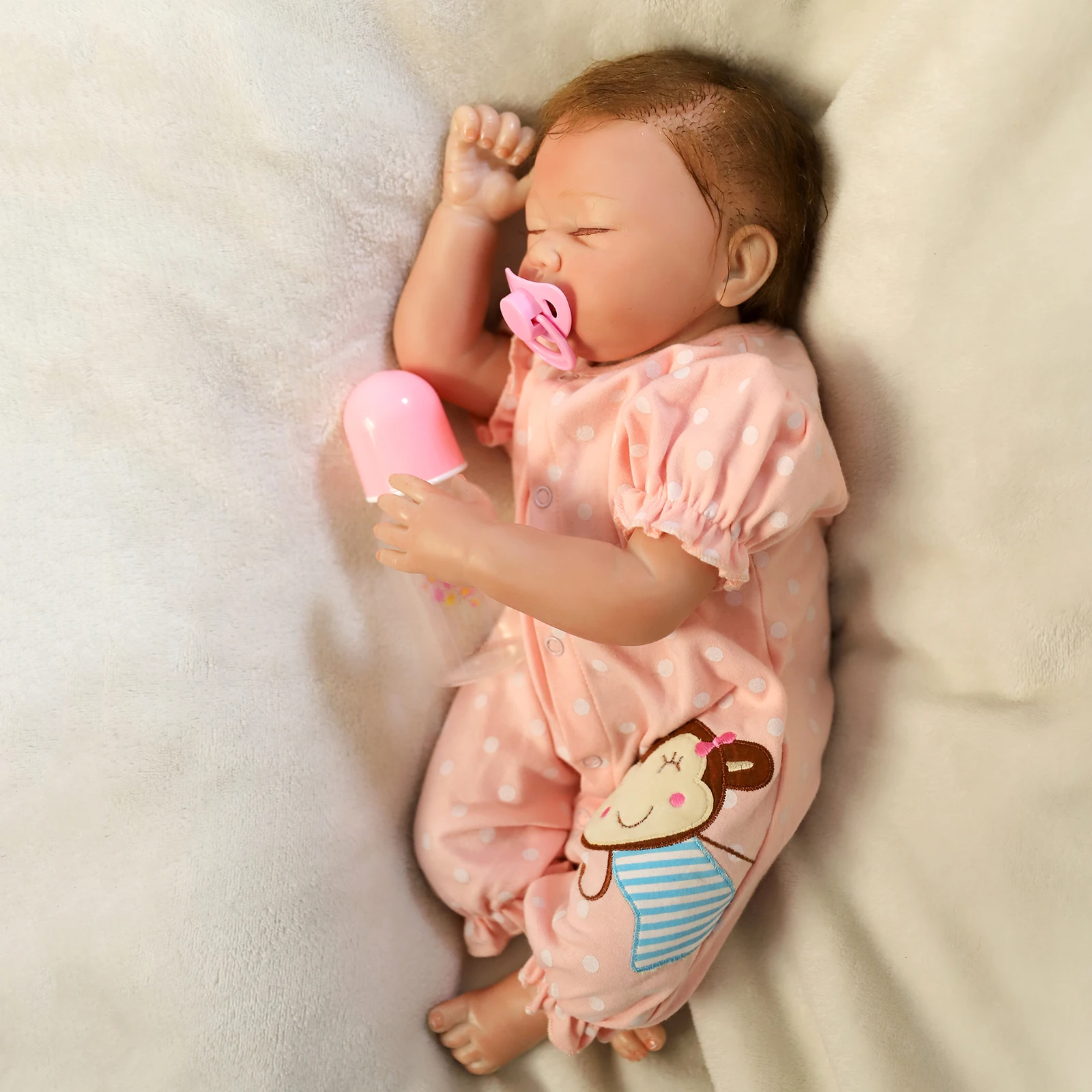 

Bebe 22 Inch 55Cm Reborn Doll Realistic Soft Silicone Vinyl Cloth Body Closed Eyes Sleeping Cute Baby Girl Toy Birthday Gift