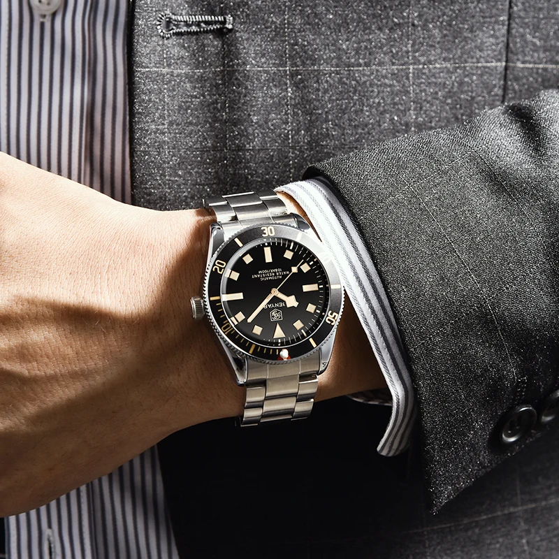 BENYAR 2024 New Mens watches Top brand luxury Men Automatic Watches 100M Waterproof Men Mechanical Wristwatches Simple Luminous