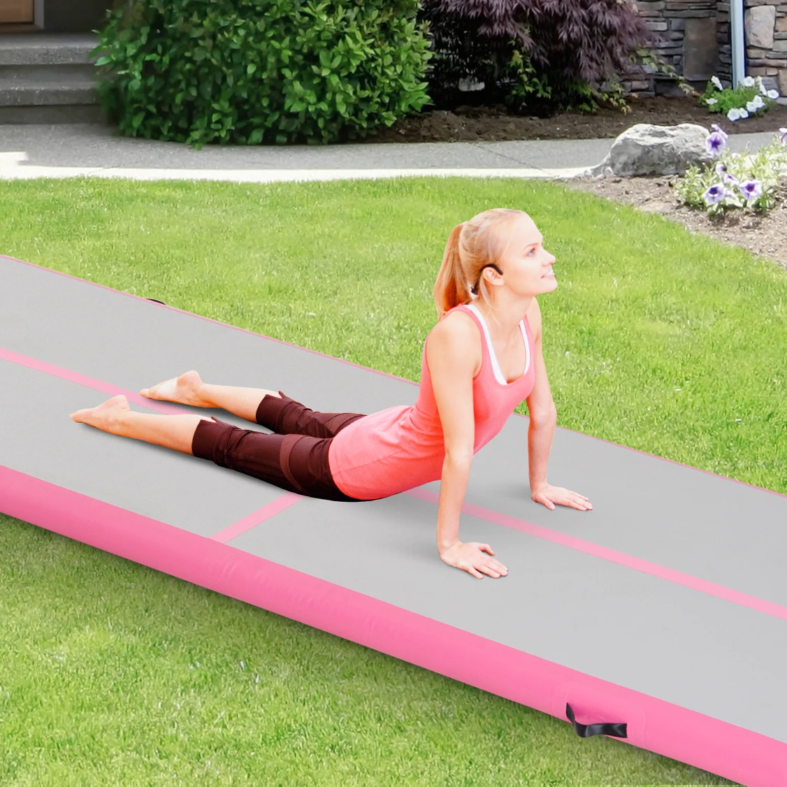 300x100x10 ซม.Inflatable ยิมนาสติกโยคะ Pad Air Track ชั้น Airtrack Tumbling เสื่อโยคะสําหรับ Home ยิมนาสติกการฝึกอบรม