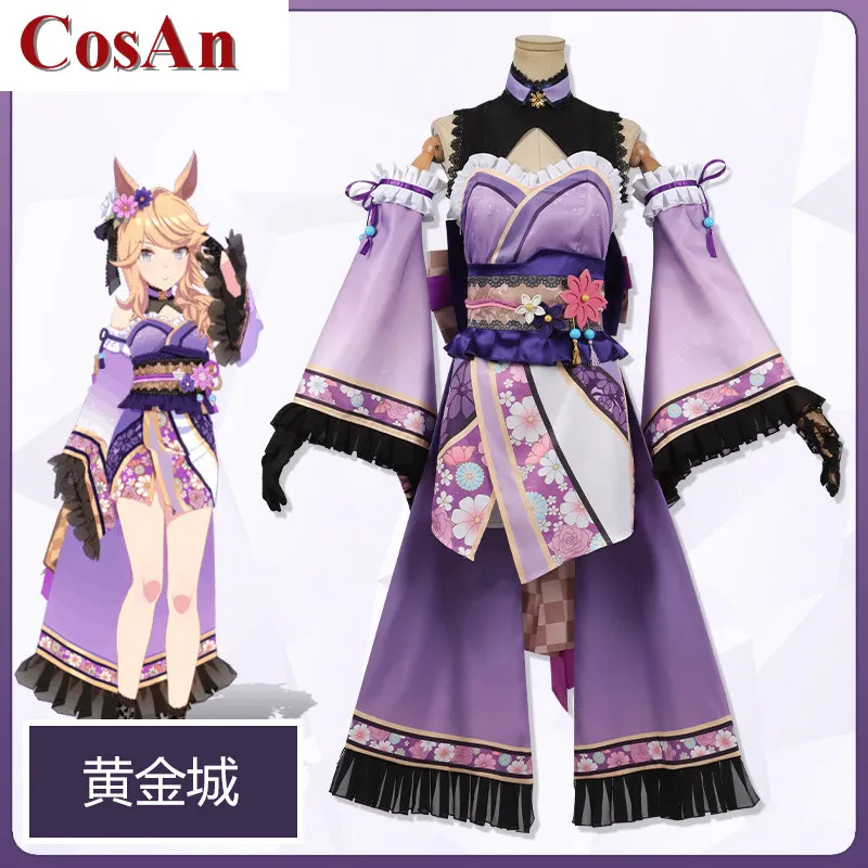 CosAn Hot Game Umamusume: Pretty Derby Gold City Cosplay Costume Cute Sweet Kimono Dress Activity Party Role Play Clothing S-3XL