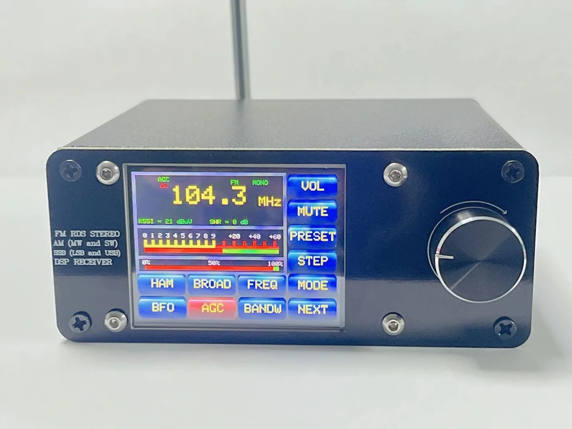 

Универсальный радиоприемник Si4732, FM LW(MW SW) SSB + 2,8-дюймовый сенсорный ЖК-цифровой дисплей с плетёной антенной для детской