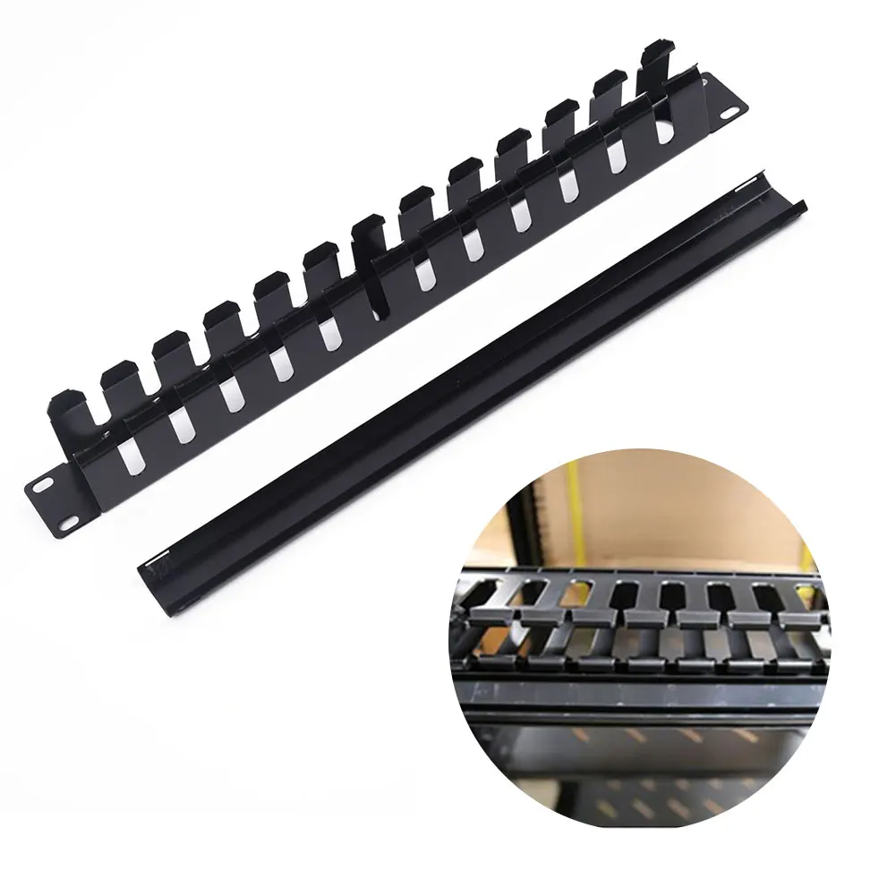 Cable Management Rack Horizontal Mount Cable Clips Rail 1U 20 Slots Distribution Frame Jack Modular Distribution Frame