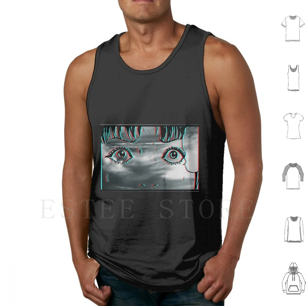 Kaori Tank Tops Vest Sleeveless Junji Ito Manga Chromatic Aberration Japan Gyo Halloween Horror Monsters