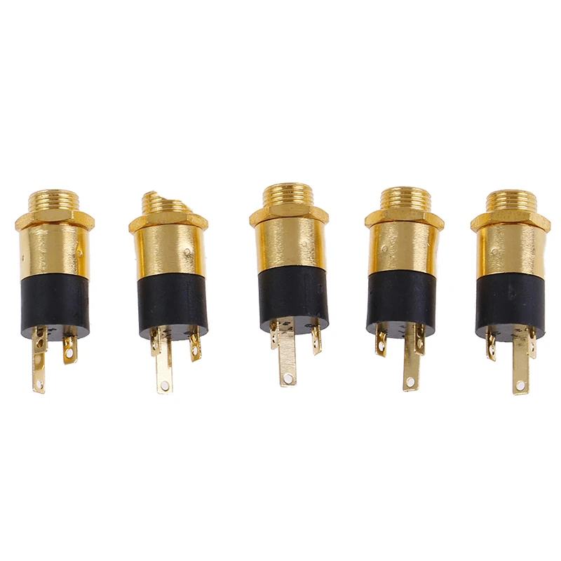 5PCS GOLD PLATED 3.5MM Cylindrical Socket PJ-392 Stereo Female Socket Jack With Screw 3.5 Audio Video Headphone Connector PJ392