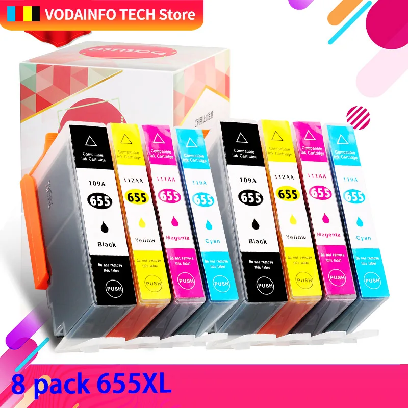 QSYRAINBOW New chip full Ink Cartridge 655 for HP 655 HP655 for deskjet 3525 5525 4615 4625 4525 6520 6525 6625 Printer