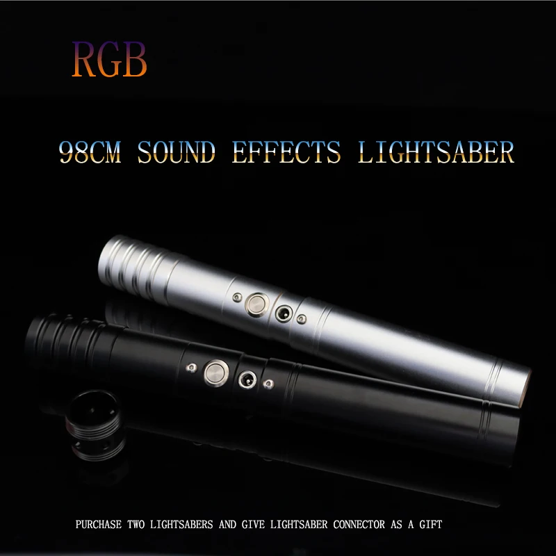 98cm Jedi Seven Colors Rgb Lightsaber Metal Handle With Sound Effects Boy Duel Cosplay Hi-Tech Kids Toy Halloween Christmas Gift