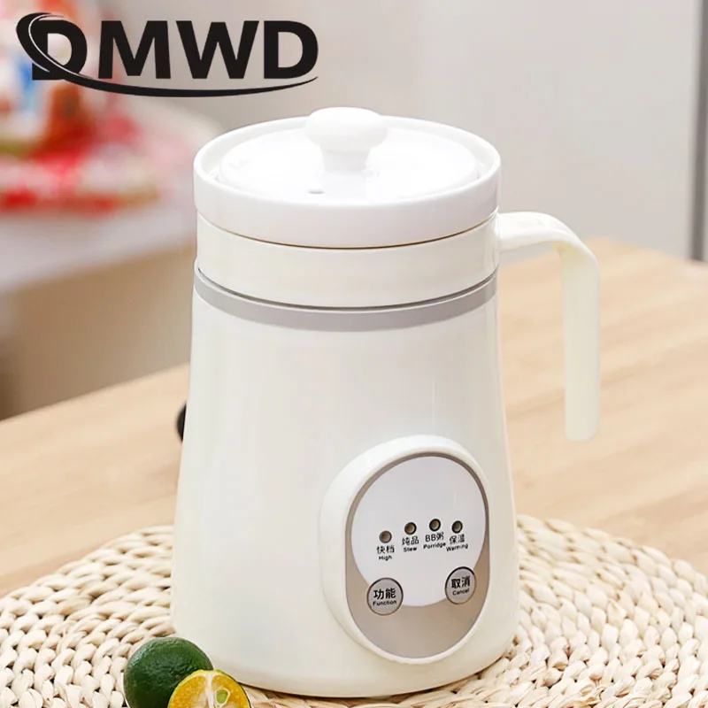 Ceramics Mini Electric Water Kettle Thermal Heating Cup Boiler Soup Health Pot Stew Porridge Noodle Slow Cooker Milk Heater 0.6L