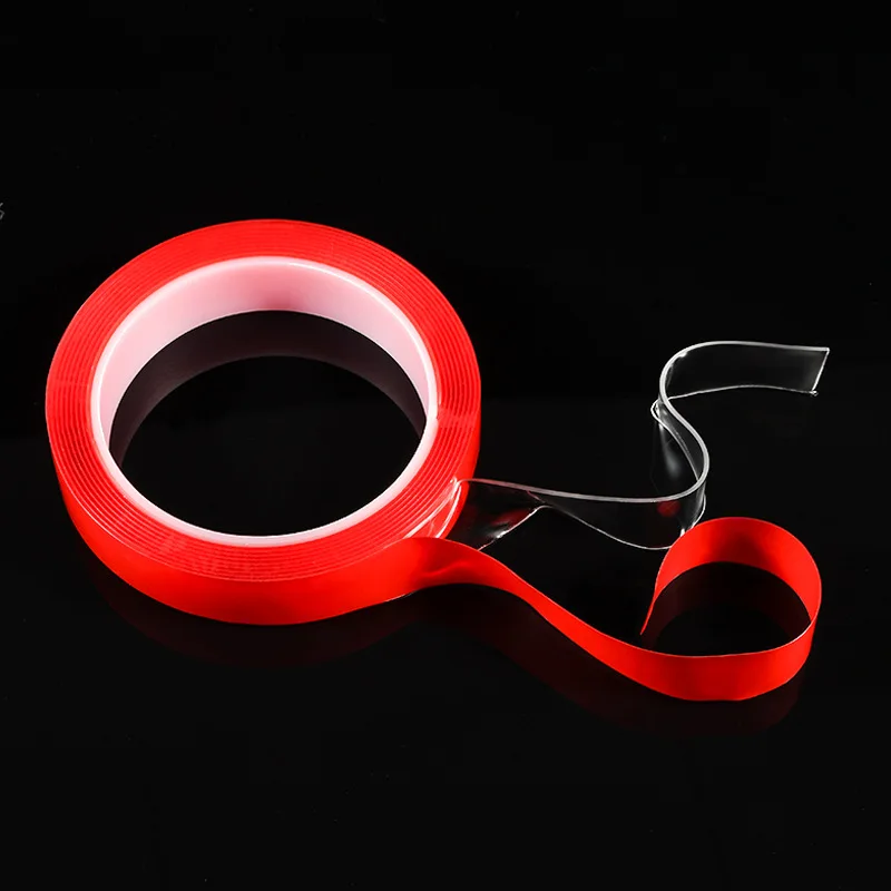 Rollo de cinta adhesiva de doble cara, transparente, fuerte, sin rastro, acrílico, reutilizable, impermeable, para mejorar el hogar, 6/8/10/12MM,