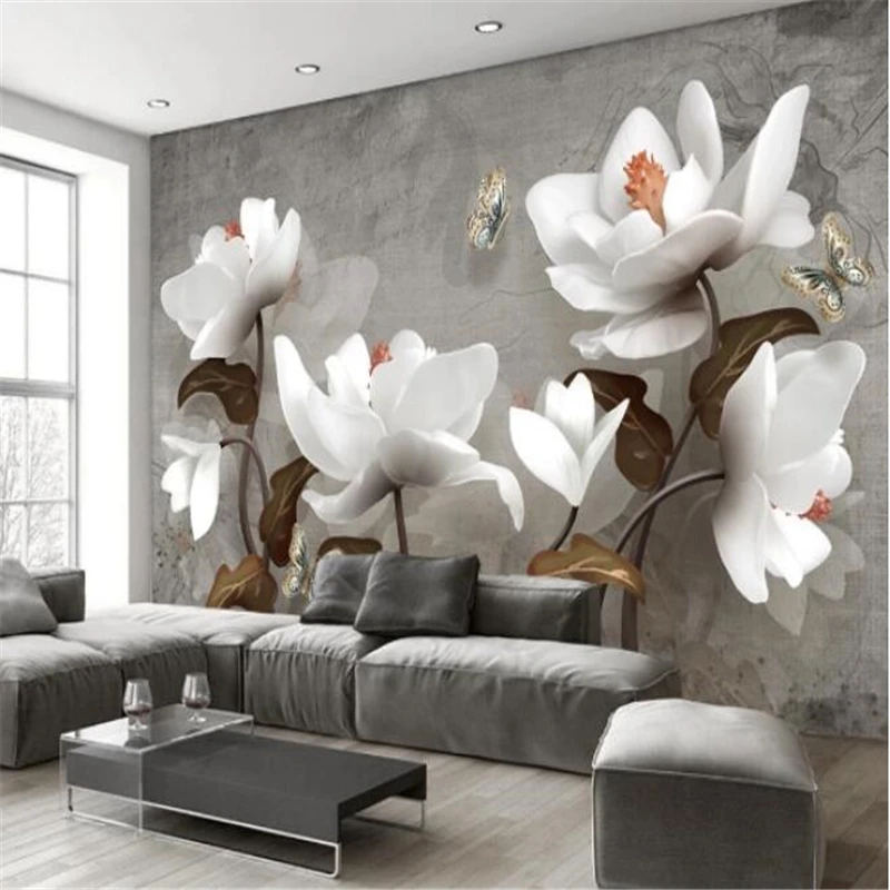 Custom photo Pink lily flower wallpaper for living room 3D mural bedroom TV background photo murals painting Stickers wall paper