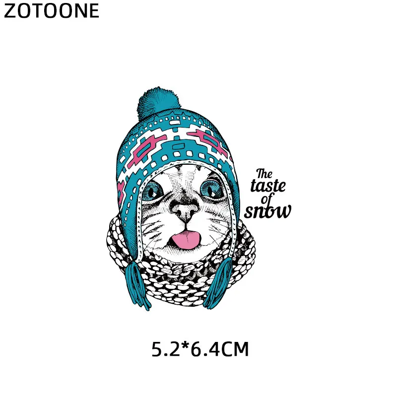 ZOTOONE Animal Patch Dog Cat Bear Iron on Transfers for Clothing Heat Transfers Applications DIY T-shirt Appliques Stickers E