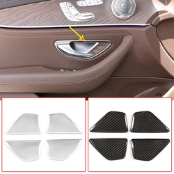 Car Inner Door Handle Bowl Cover Trim ABS Carbon Fiber For Mercedes Benz C E Class GLC W204 W205 X205 W212 W213 Auto Accessories
