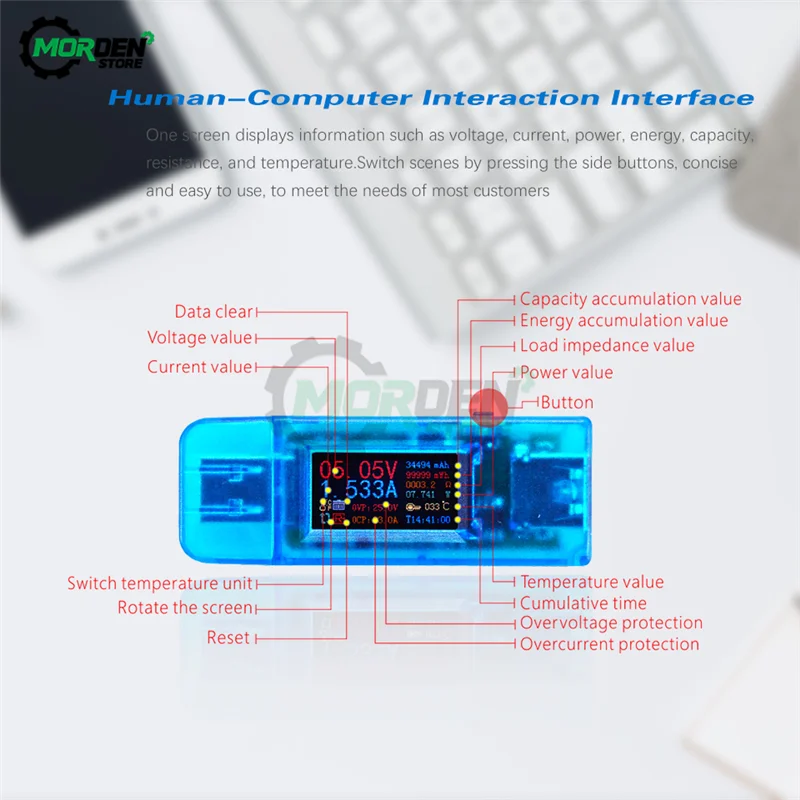 QC3.0 USB Tester DC 4-25V Digitale Voltmetro Amperometro Veloce di Ricarica Rapida Medico di Alimentazione Indicatore di Capacitร di Tensione di