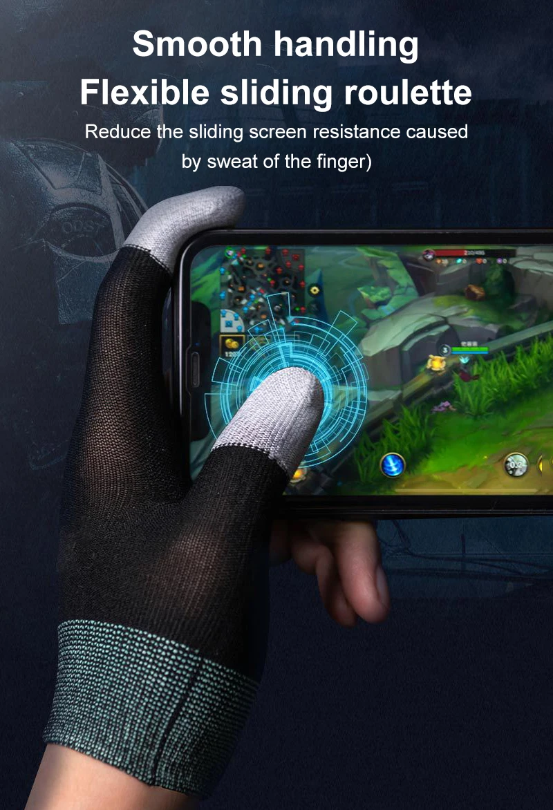 2pcs Hand Cover Game Controller For PUBG Sweat Proof Non-Scratch Sensitive Touch Screen Gaming Finger Thumb Sleeve Gloves New - Image 5