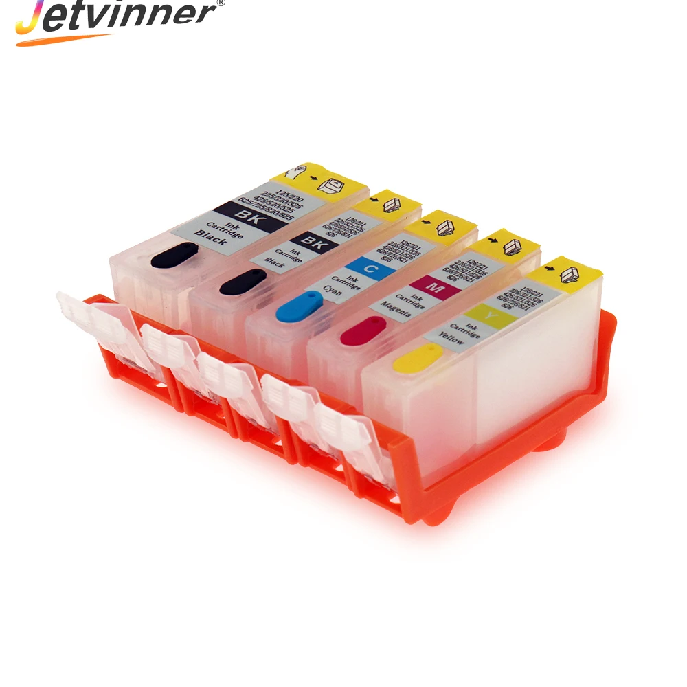 Jetvinner PGI-525 CLI-526 Refillable Ink Cartridges For Canon PIXMA MG6150 MG5250 MG8150 MG8250 IP4850 Printers With ARC Chips