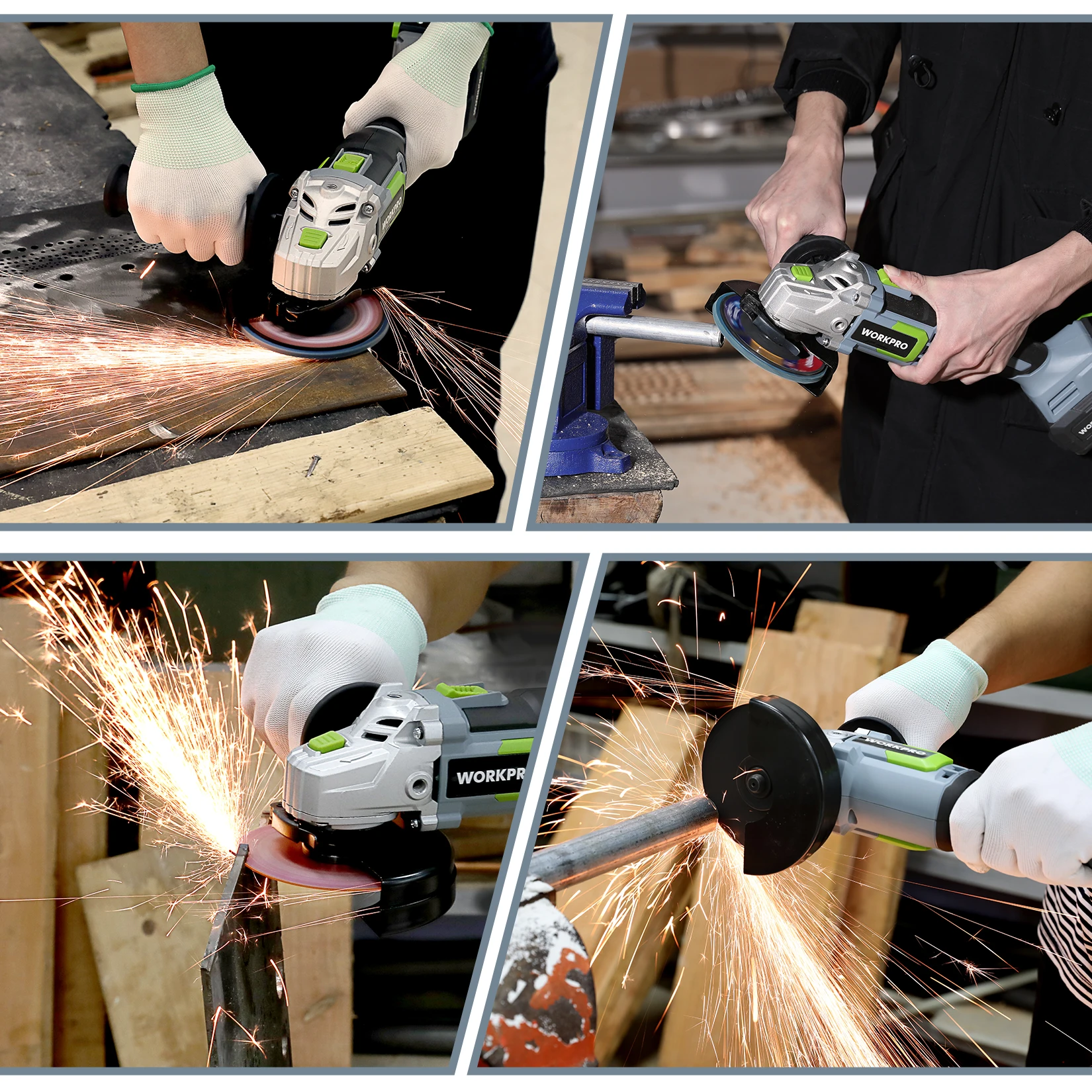 WORKPRO-20V 충전식 앵글 그라인더, 무선 전기 그라인딩 기계, DIY 전동 공구, 절단 연마, 배터리 및 액세스 가능