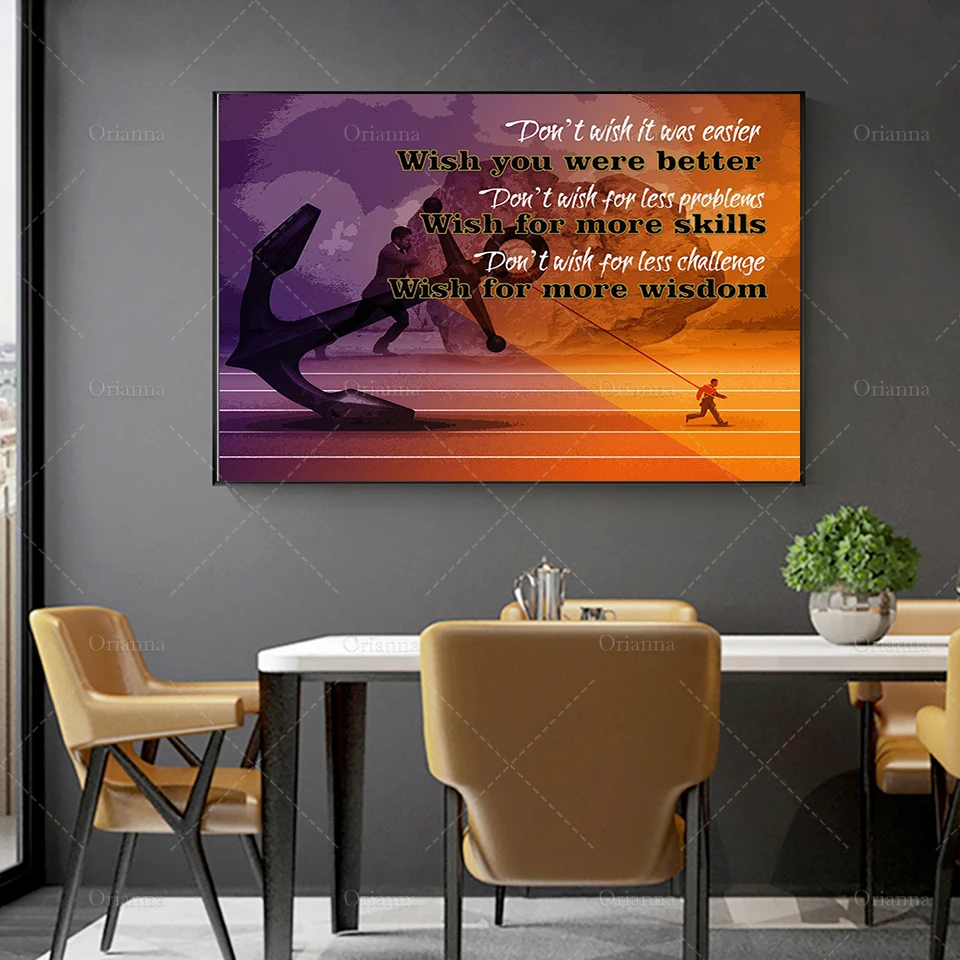 Мотивационный Настенный декор, не хотелось бы, чтобы было еще проще, желаю вам стать лучше, мотивационный холст, настенное искусство, современные плакаты, Подарочные принты