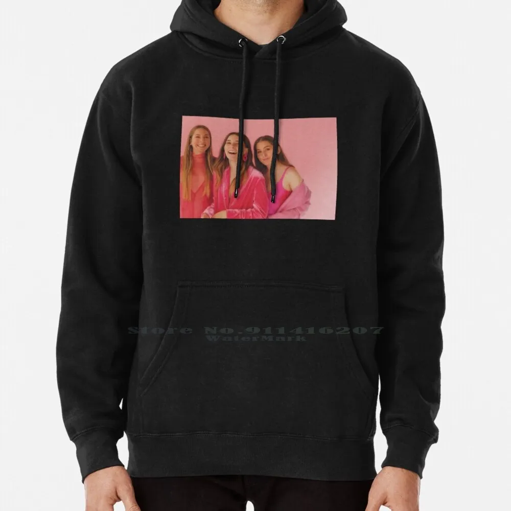 Haim-Pink Photoshoot Hoodie Sweater 6xl Cotton Something To Tell You Days Are Gone Este Haim Danielle Haim Alana Haim Sister