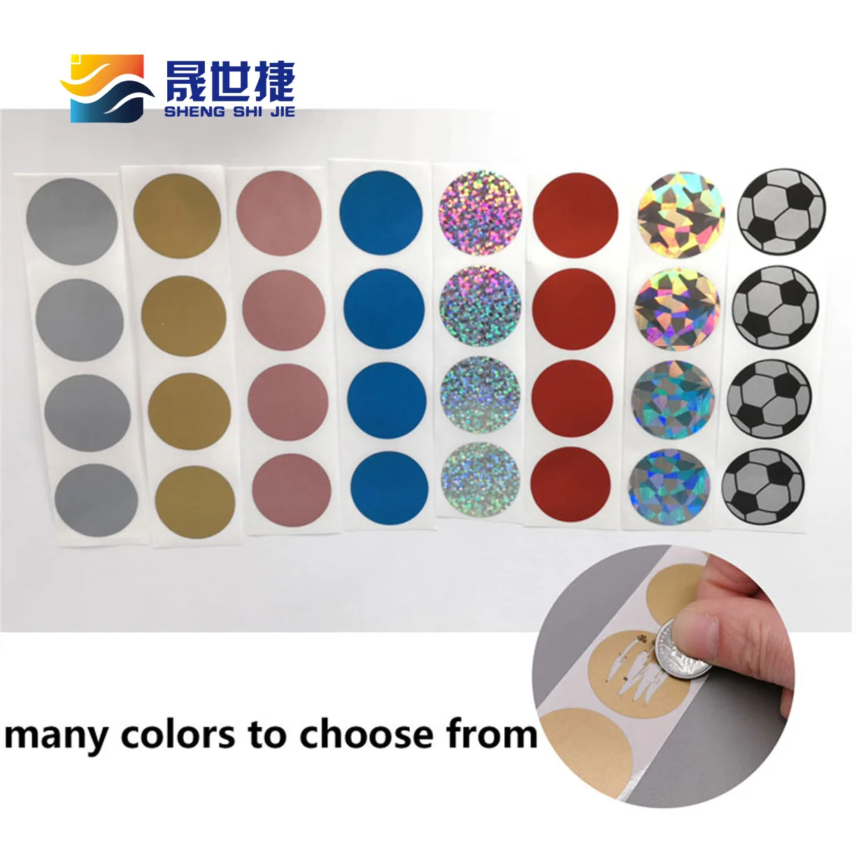 Shengshijie 1000pcs/Rolls 1inch Round Scratch Off Sticker Label Silver Rose gold Postcard Cover Stationery Message Game Stickers