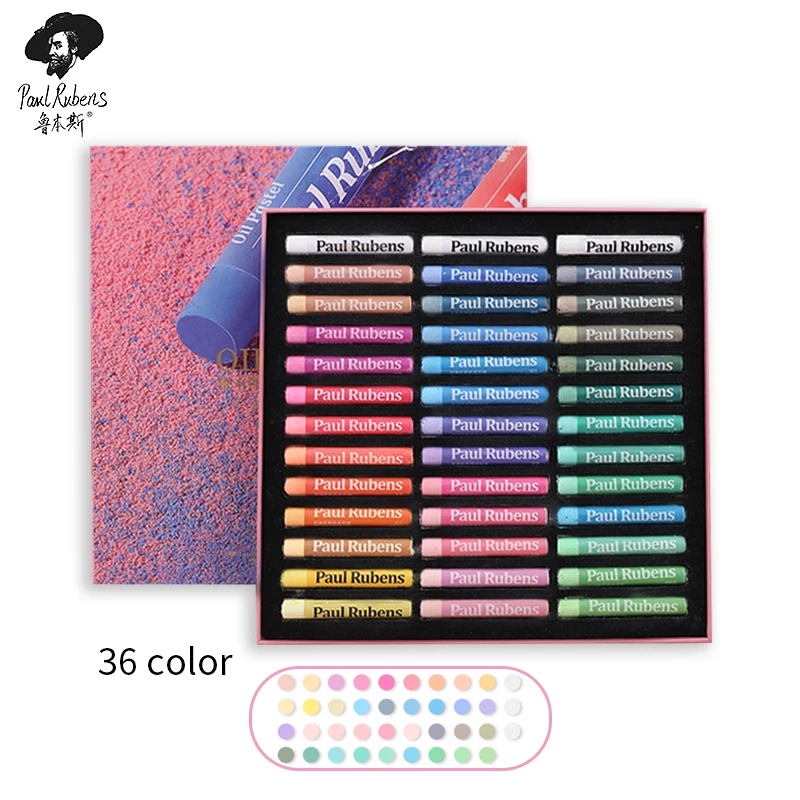 Paul Rubens Oil Pastel 36+3 Colors Set Painting Paint Soft and Vibrant Macaron Colors Non-Toxic Oil Pastels Suitable for Artists