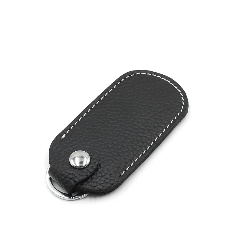 Genuine Leather U Disk Hasp Storage Bags Protective Cover Key Holder Black Bag Cases for USB Flash Drive Pen Drive Pendrives