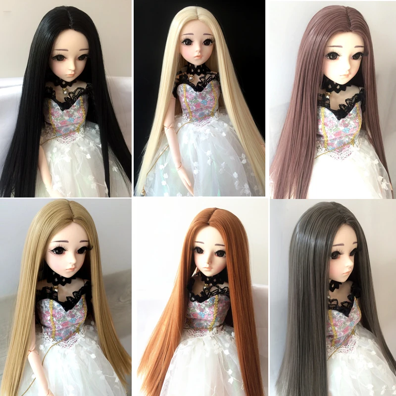 

BJD doll wig long straight hair high temperature fiber hair suitable for 1/3 1/4 1/6 1/8 BJD DD SD doll black brown wig toy wig