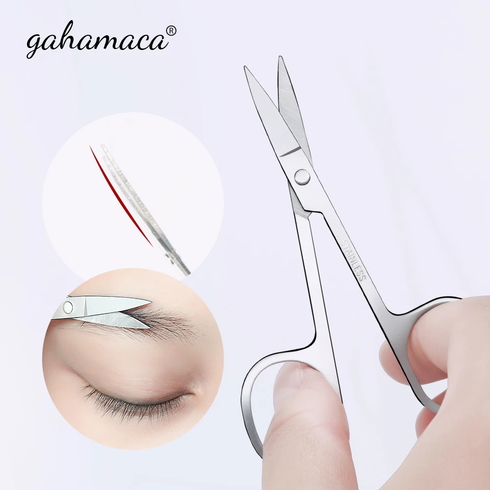 GAHAMACA Stainless Steel Manicure Scissors Cuticle Cutter Eyebrow Scissor Eyebrow Trimmer Eyelashes Nose Hair Scissors