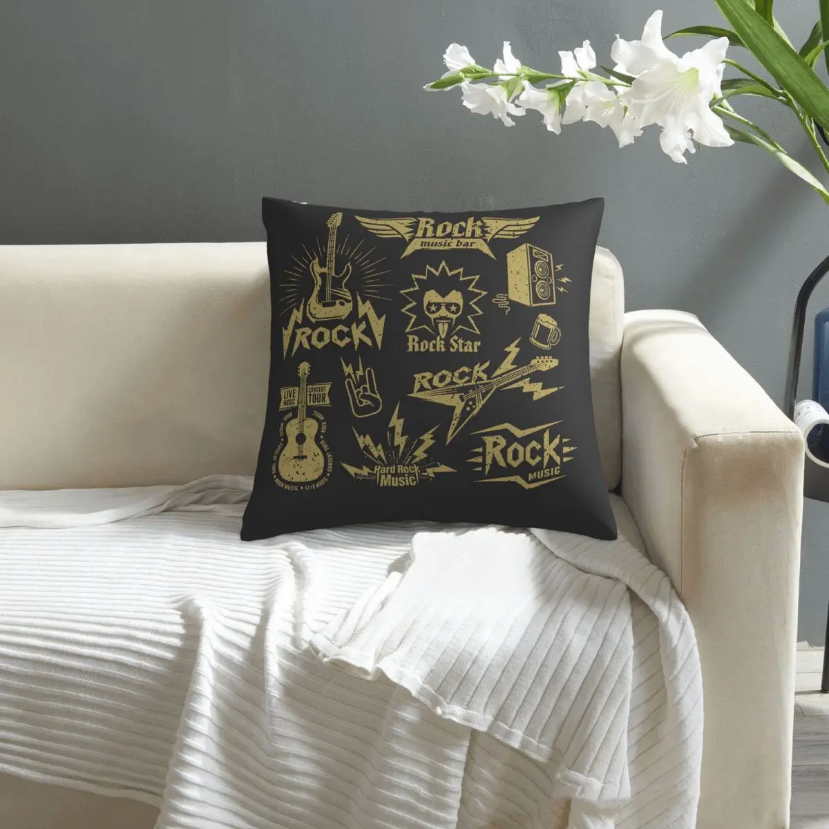 

Rock Music And Guitars Seamless Pattern pillowcase printed cushion cover sofa waist pillow pillow cover