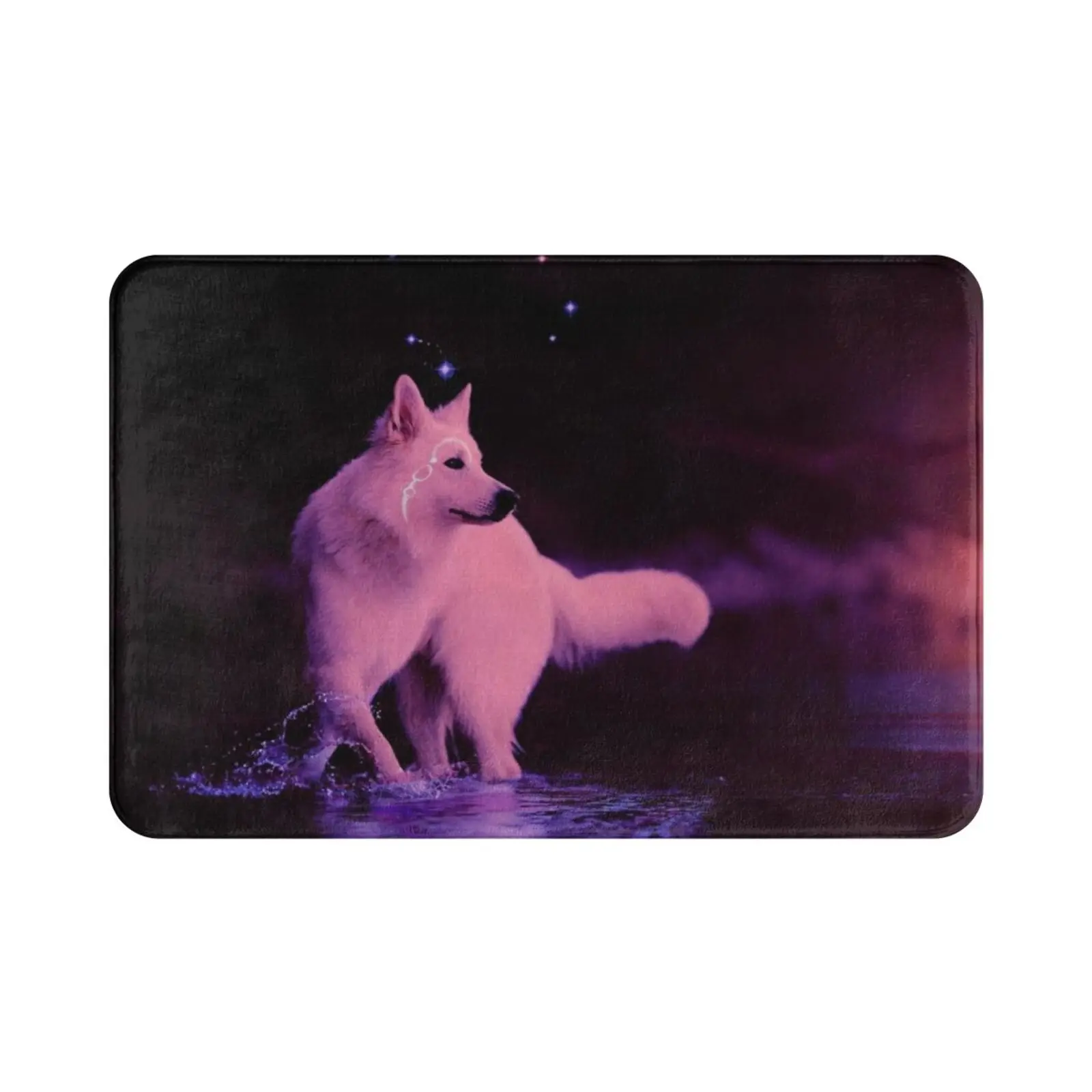 Pink Shepherd Carpet Mat Rug Cushion Soft Pink Dog Perro Wolf Sheperd Water Sign Fireflies Fantasy Fairytale