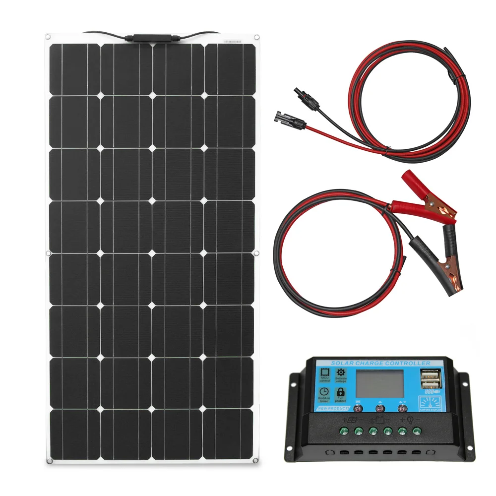 DGSUNLIGHT 100W 200W 12V Draagbaar Zonnepaneel Flexibel 18V 800W Paneelcellen Monokristallijn Silicium