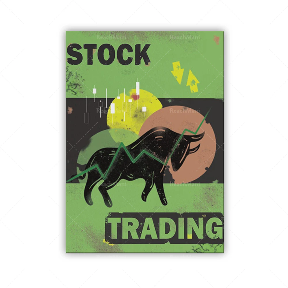 Stock Market Poster, WallStreetbets Wall Deco Chart Equities Shareholder Trader Banker Analysis Invest WallStreet Trading Gift