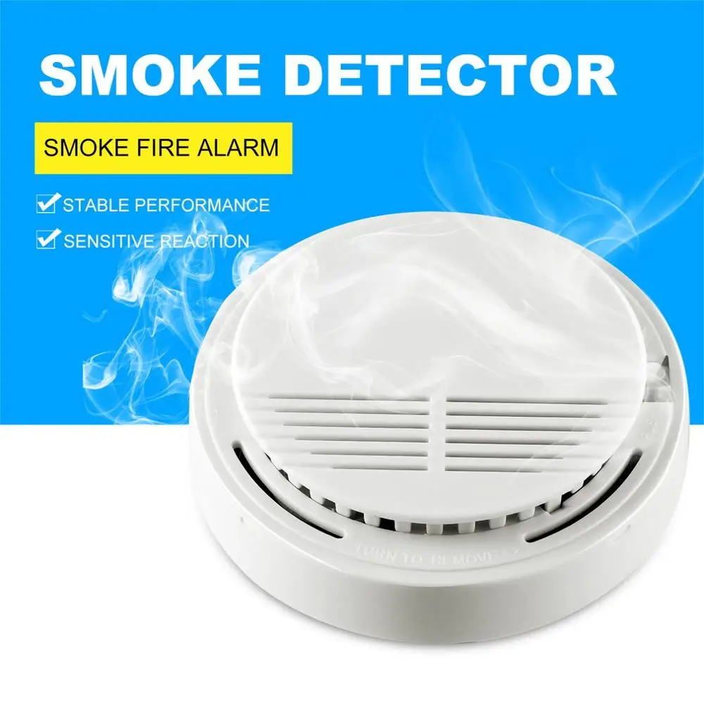 85dB Fire Smoke Detector Protection Alarm Sensor Independent Cordless Smoke Monitor for Home Office Security Family