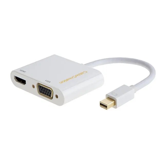 Mini DisplayPort To HDTV VGA Adapter 2 In 1 Mini DP To HDTV VGA Converter Compatible MacBook, MacBook Pro IMac MacBook Air