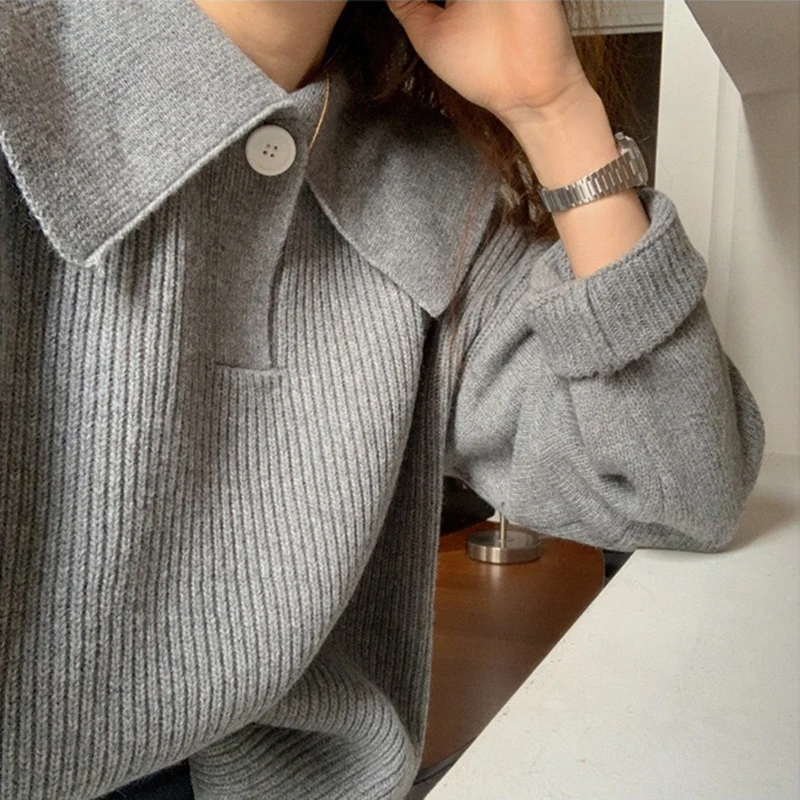 WHCW CGDSR elegant knitted cute jumper oversized 2020 pullover korean spring winter woman sweater women thick loose vintage soli