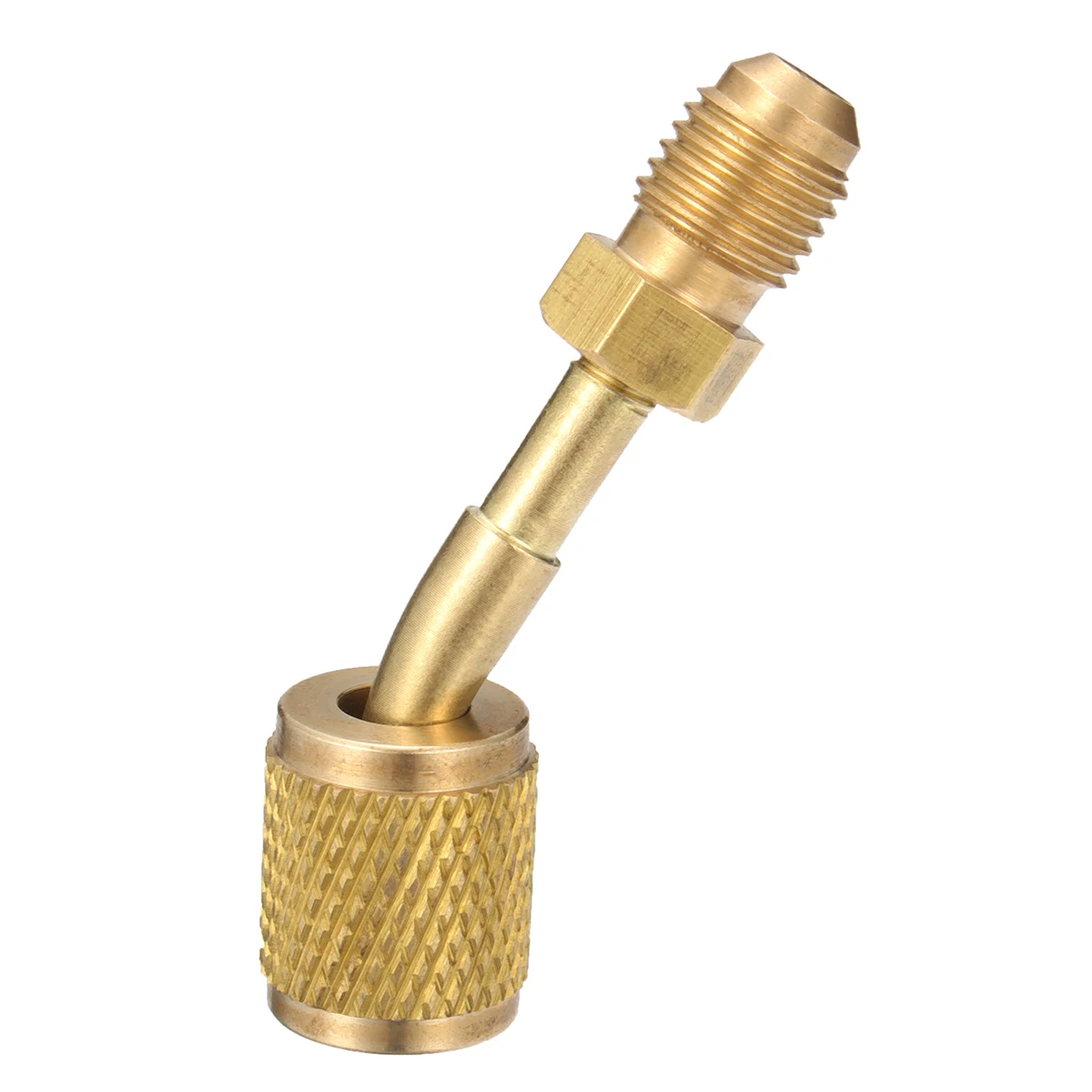 جديد النحاس R410a محول لتكييف الهواء سبليت دون أنابيب خدمة مهايئ منفذ R410a 5/16 "SAE أنثى إلى 1/4" SAE ذكر