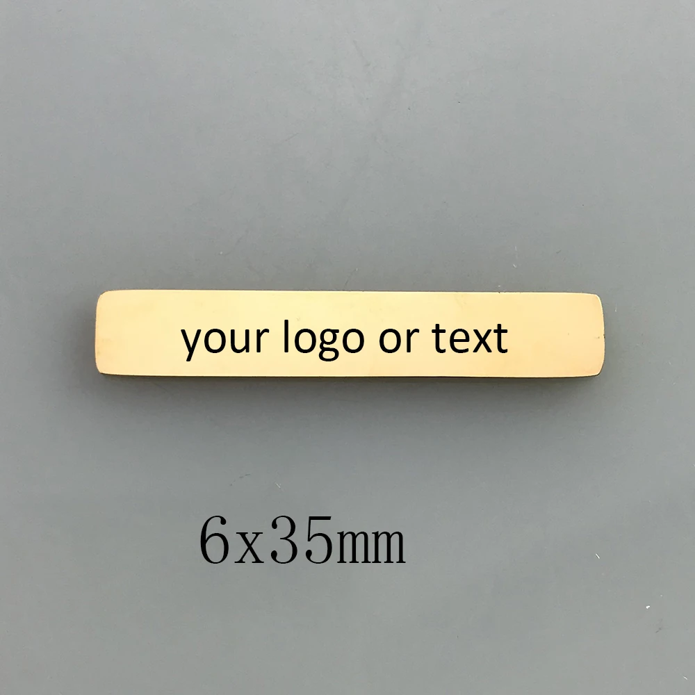 MaiLun 30 Stück Edelstahl-Rechteckverbinder, kostenlose Lasergravur, individuelles Logo oder Design, rechteckiger Anhänger, gravierbare Stange – Detail 13