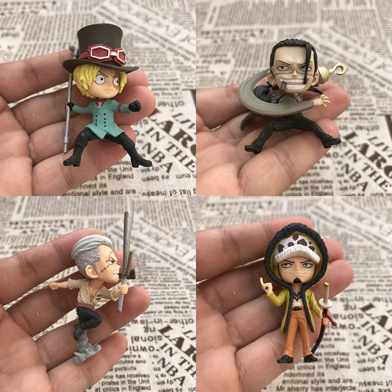 Genuine One Piece Luffy Sabo Smoker Sir Crocodile Doll Decoration Model Food Play Box Egg Action Figure Finished Product Toys