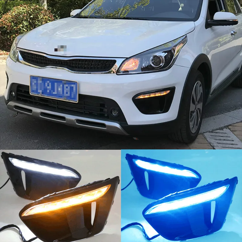 

For KIA RIO X-Line 2018 Daytime Running Lights Car 12V DRL Day Lights Lamp Highlight Auto Driving DRL Super Bright