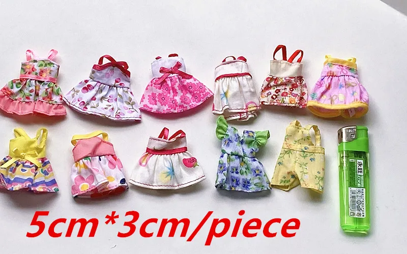 Random 5Pcs/lot Cute Little Kelly Casual Clothing Sets Dresses for Princess Kelly Doll Mini Dolls Clothes Dress Girl DIY Toys