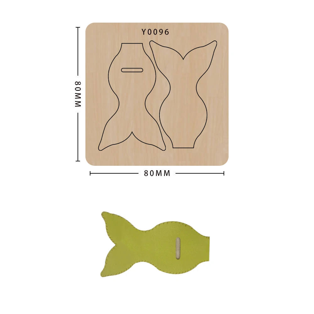 Wood Die Cutting Mold for Handmade Leather, Mermaid Tail Scrapbooking, Suitable for Big Shot Machines