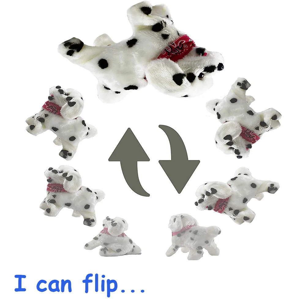Flip Over Puppy Battery Powered Little PIush Puppy Dog Somersaults Barks Sits Walk Tail-Wagging Electronic Pets Birthday Gifts