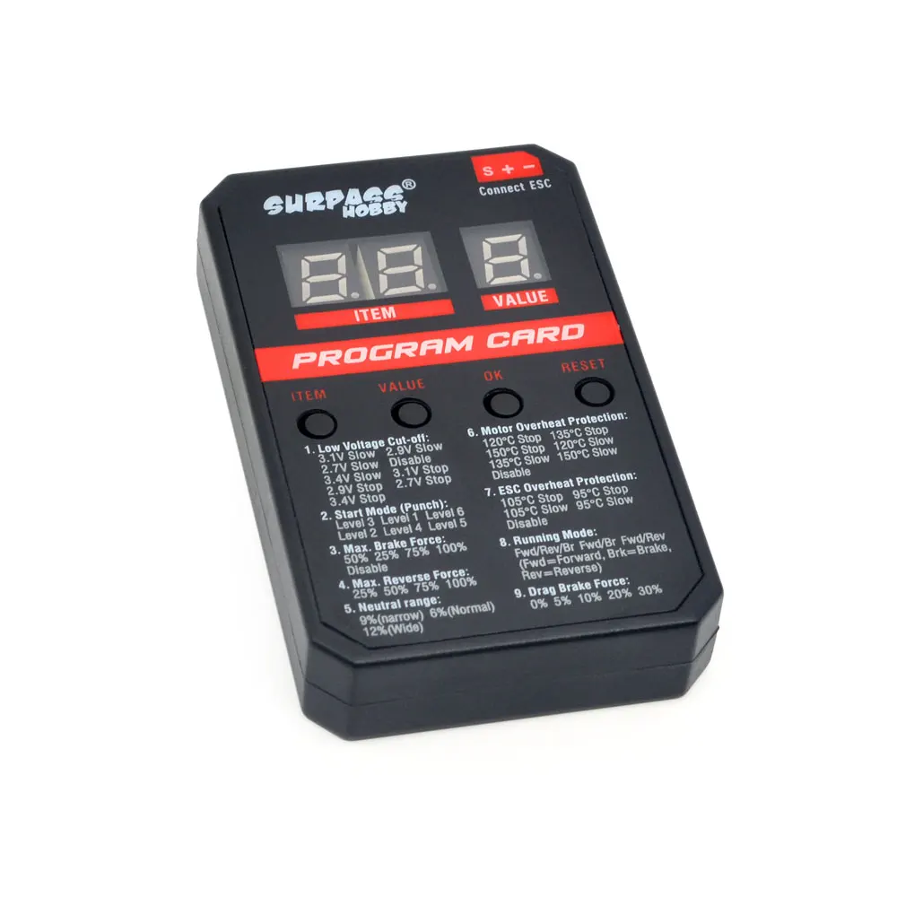 SURPASS HOBBY LED Program Card for Rocket V2 ESC 45A 60A 80A Brushless Waterproof Electronic Speed Controller 1/10 RC Car